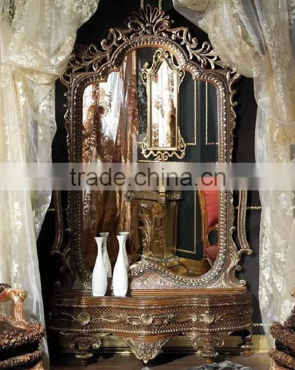 European noble solid wood hand carved bedroom furniture six doors wardrobe