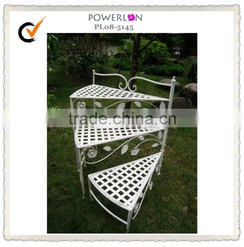 3-tier metal flower pots stand indoor and outdoor