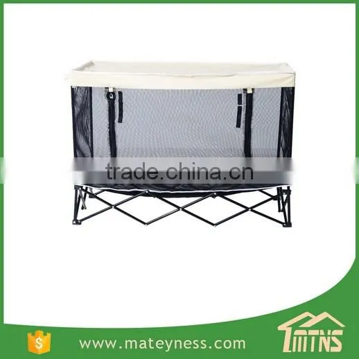 Folding Elevated Mesh Pet Cot Bed with Canopy