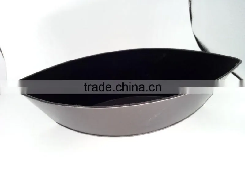 high quality china metal handicraft black western half round boat flower pot for garden