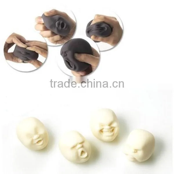 2017 new design soft material human face stress ball for release stress