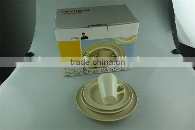 16pcs ivory color ceramic/stoneware hotel/restaurant used dinner set