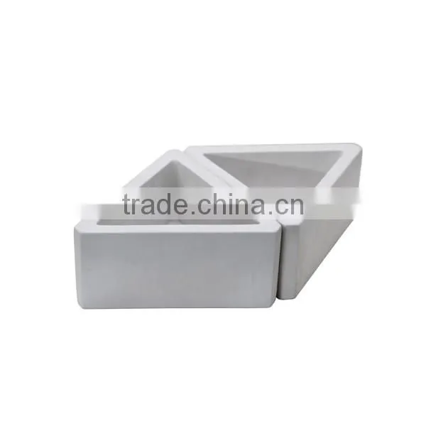 Triangle shape plain concrete interior waterproof bare concrete flower pot