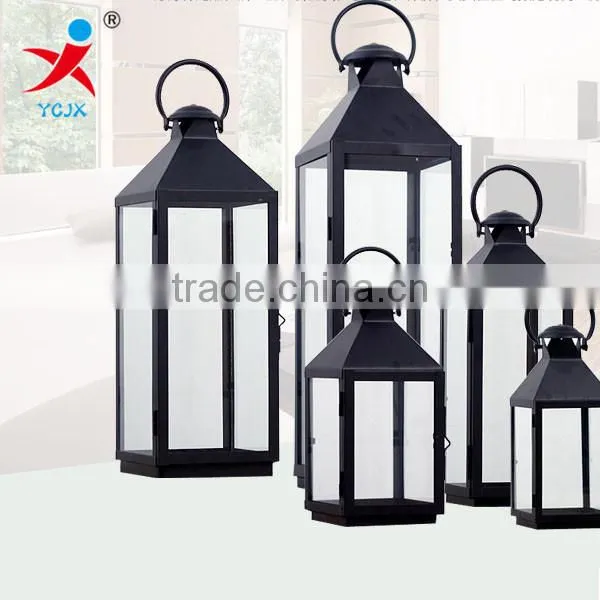 black Transparent glass candle holders