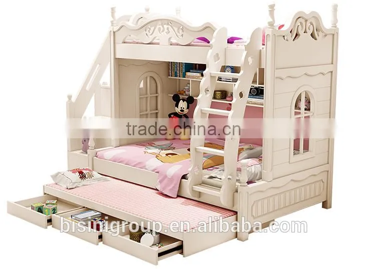 Wooden Kids Bunk Bed with Wardrobe Stairs Bedroom Furniture Bunk for Children Furniture
