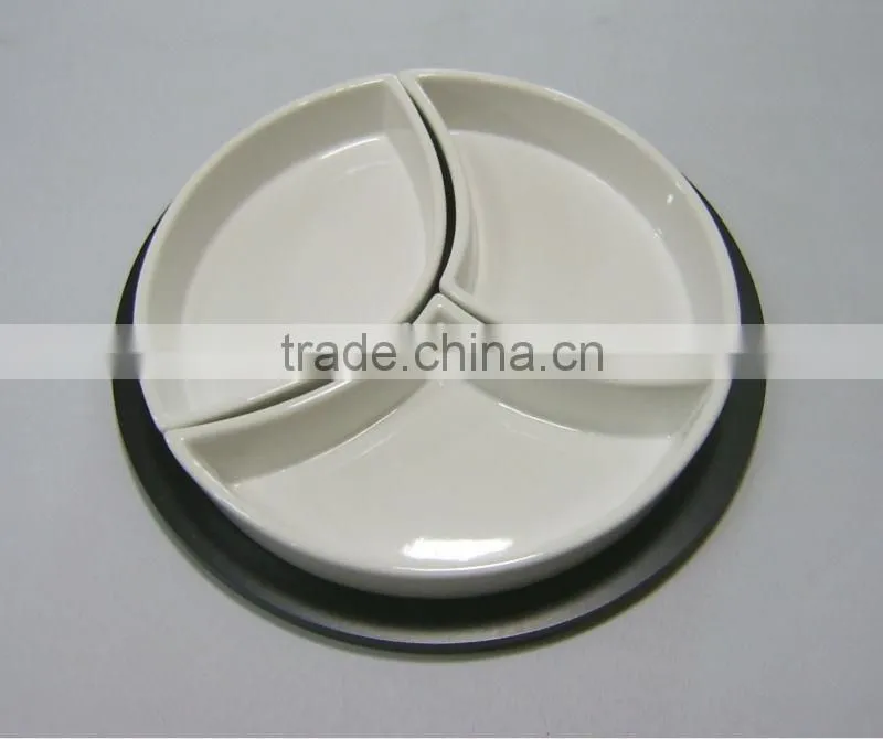 New and fashion House Red Color Ceramic Party Snack Tray