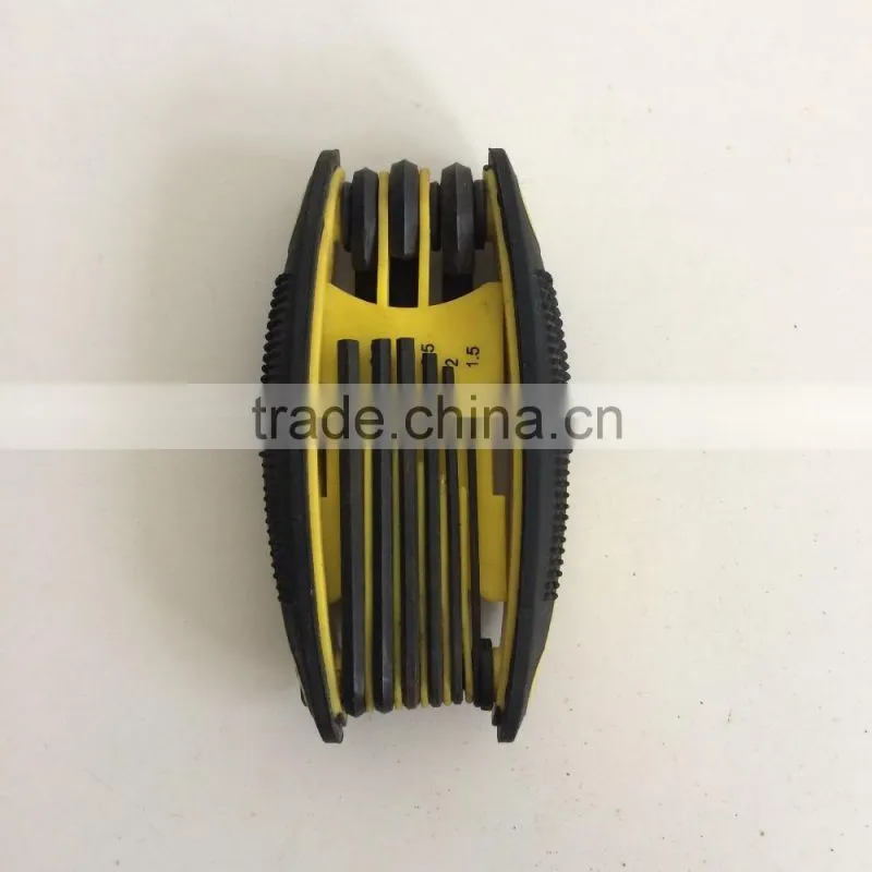 factory directly evaporated black folding type 10PC allen wrench hex key hand tool set