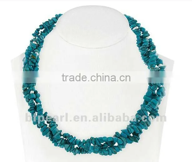 32 inches turquoise statement necklace