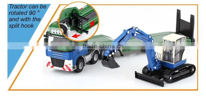 Hot sale 1:50 metal toy truck and trailer with EN71,trailer truck from china ZDC185232