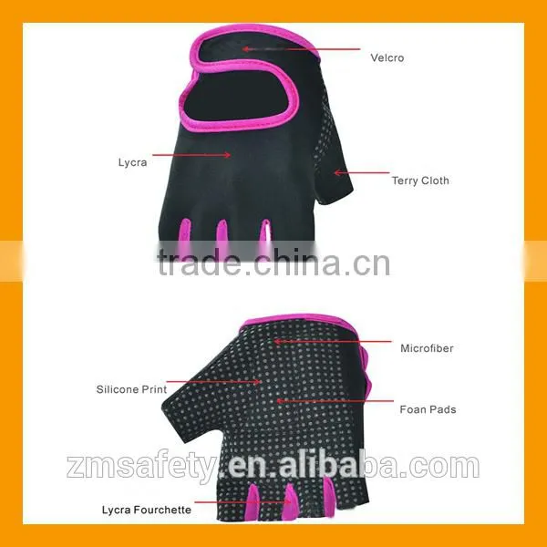 Womens Half Finger Fitness Gym Weight Exercise Gloves