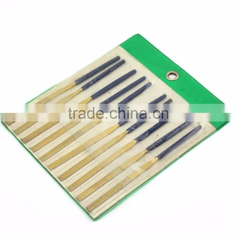 10Pcs 5.5" 140x3mm Diamond Coated FLAT Files Titanium File Watch Jewelry Repair