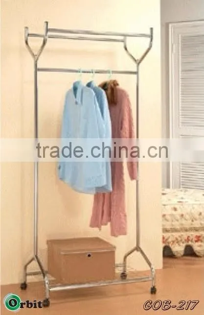 Heavy duty Mobile folding metal commercial garment rack