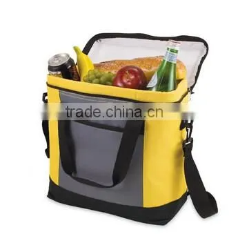 Custom Polyester cooler tote in No-Leak Insulated tote and shoulder Cooler Bag for vegetable and fruit