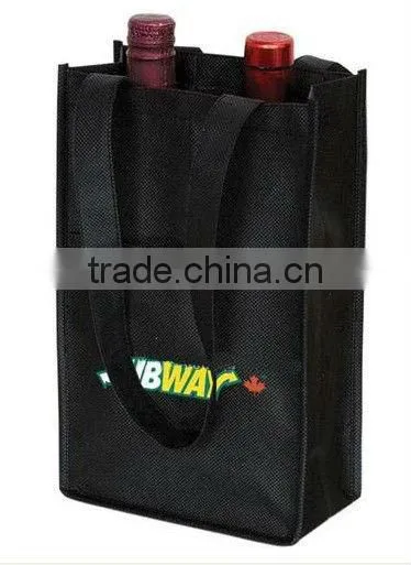 Two Bottle Non-woven Polypropylene Reusable Wine Carrying Totes