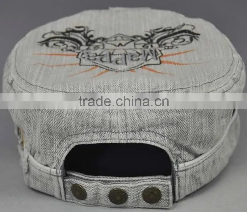 Sublimation Military Hats Caps With Embroidery Patch Distressed Denim Caps