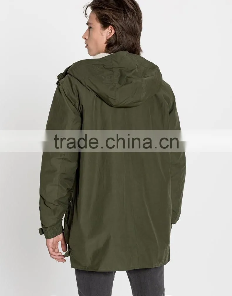 Custom warm fur-collar jacket winter coat wholesale men parka jackets