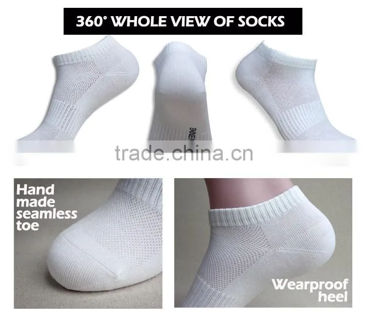 customized bamboo anti-cacterial wearproof breathable sport ankle socks