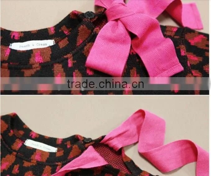 New fashionable round collar girls sweater with wool mix