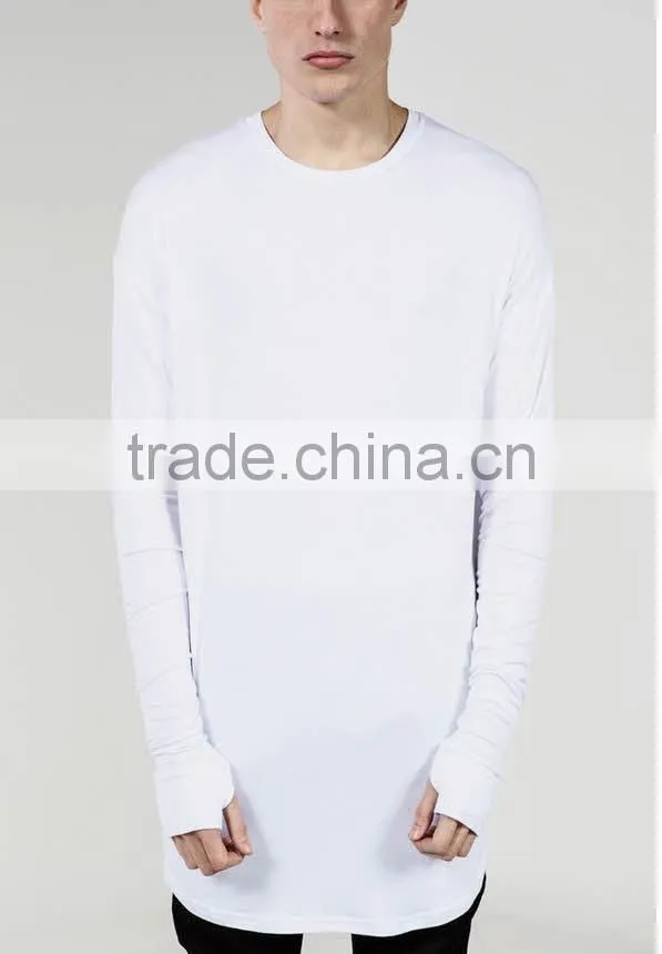 2016 summer Long sleeve t shirt Extended t shirt Sport Hip hop Oversized t shirt Streetwear Loose tee shirt