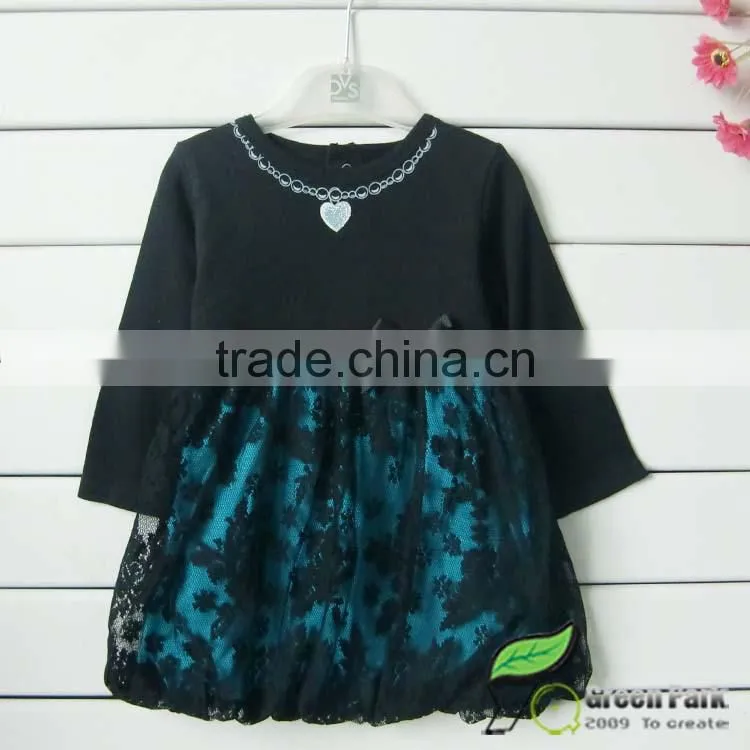 infant baby girls black with royal blue lace dress+Blue leggings Clothing sets kids suits baby outfits
