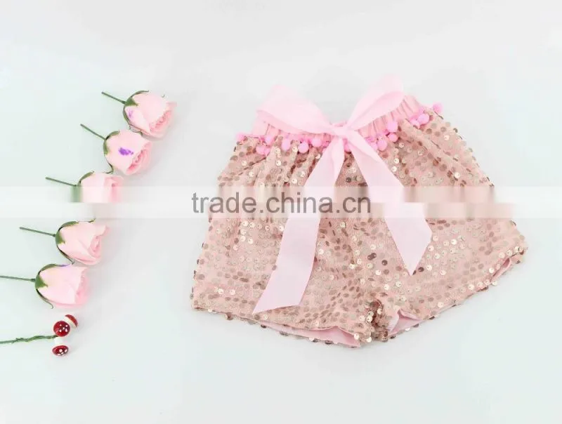 Baby girl new design color combination shorts for summer plain color kids shorts