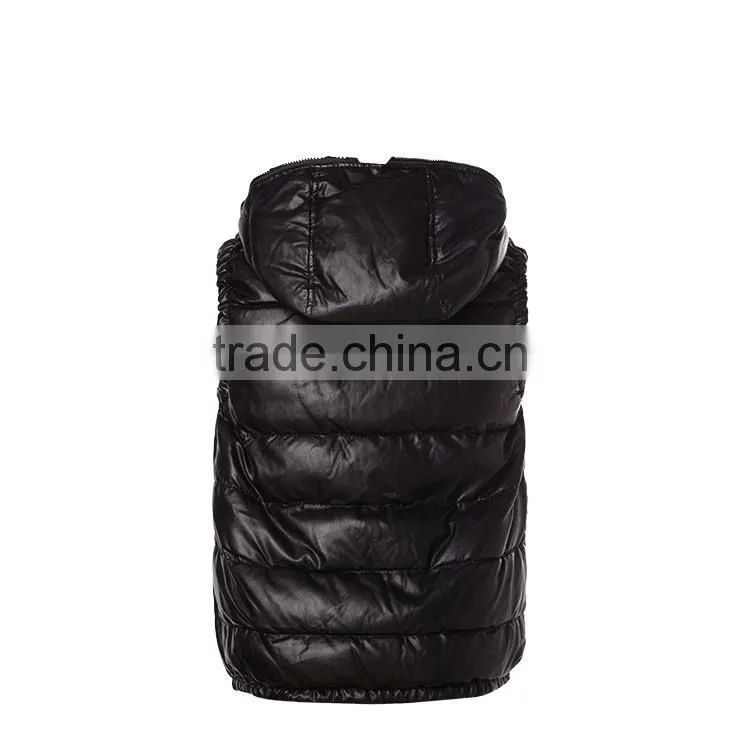2015 High Quality Black Men's Vest With Hood