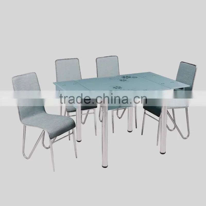 2016 high quality popular new modern design glass expandable dining set