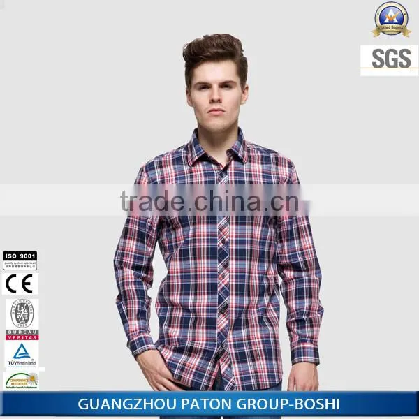 Mens Plaid Shirts Red and Black Western Office Wear for summer