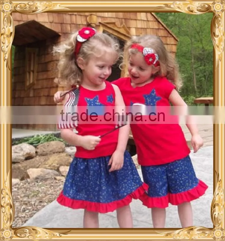 4th of july outfit chevron conice baby girls clothing cheap wholesale ruffle clothing