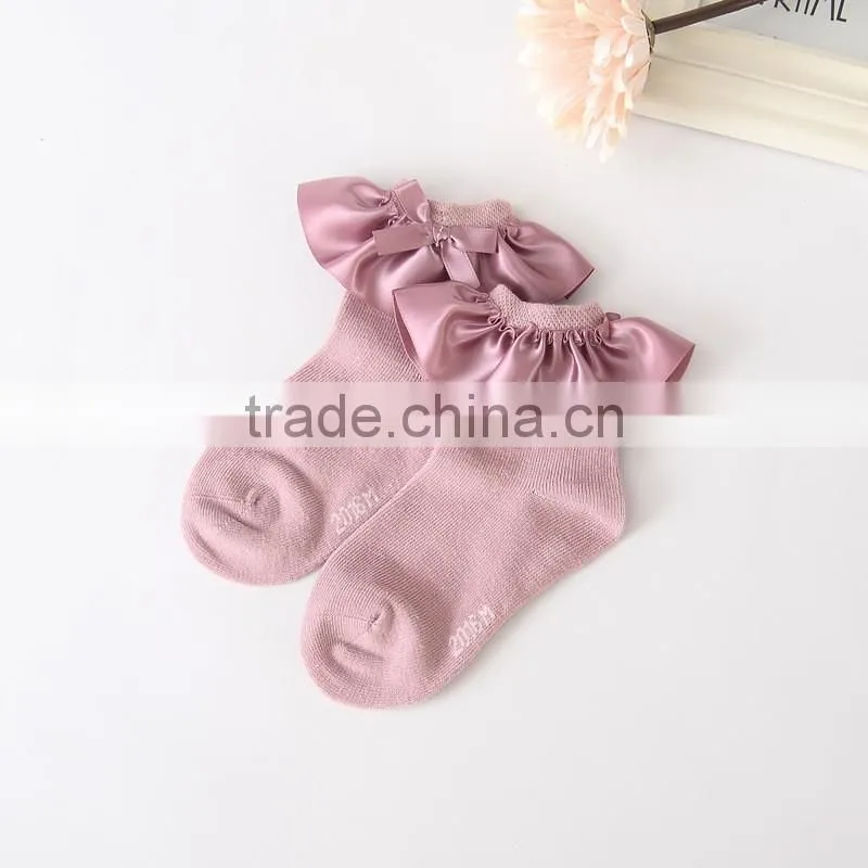 Designer hot sell ribbon lace baby socks