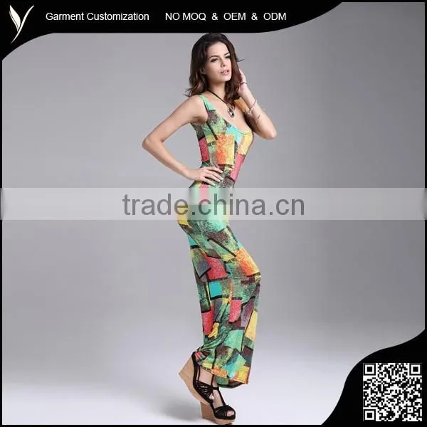 High Quality OEM Custom Lady Jersey Fabric Digital Printed Dress