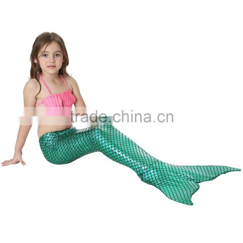 3pcs Swimmable Mermaid Tail with Monofin Swimming Mono Flippers Swimwear