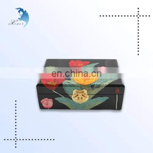 Beautiful Flower Pattern Decorative Wooden Gift Boxes For Jewelry