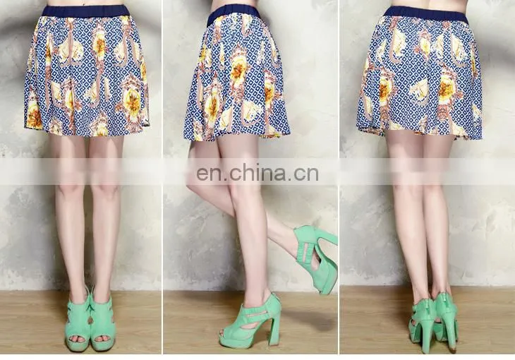 Roral Fashion Sleeveless Top Mini Skirt Summer Latest Unique Lady 2Pieces Dress Suit