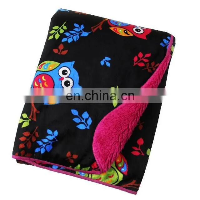 2017 Promotional Double-sided Soft Fluffy Fleece Blanket For Baby
