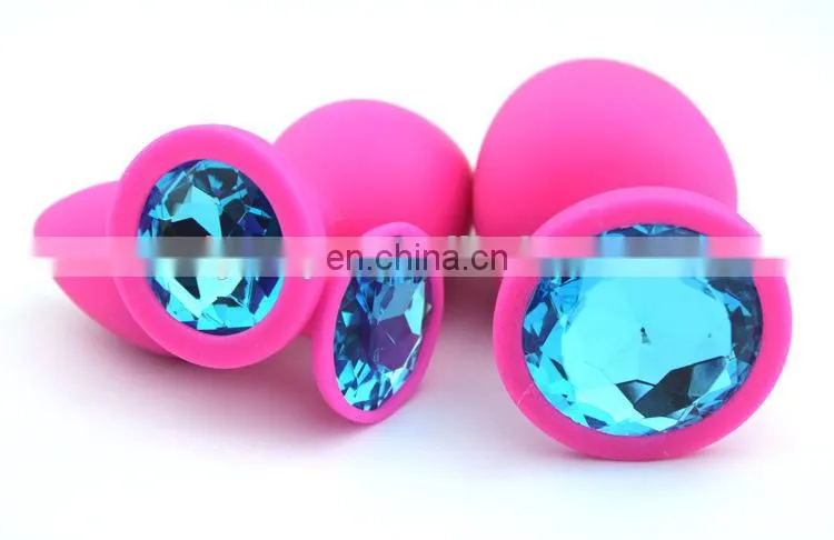 2015 hot selling pink color silicone anal butt plug, sex butt plug toys