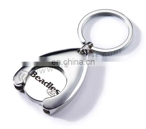 Promotional Metal Euro Coin Key Chain,Trolley Token Coin Key Chain