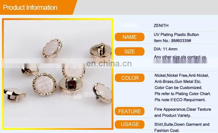 UV Plating Polyester Button for Shirt BA60339
