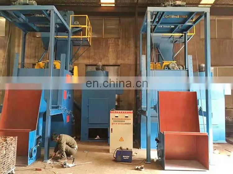 Steel pipe cleaning equipment automatic small sand blasting machine for sale