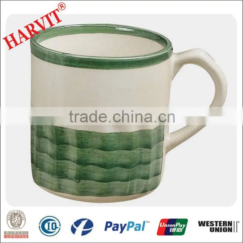 8 Ounce Ceramic Mug with Yellow Hand Printing