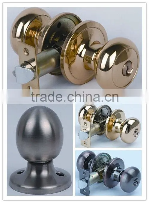 6361PB-ET:Trust ANSI Grade 3 Tubular Brass Knob lock with brass cylinder