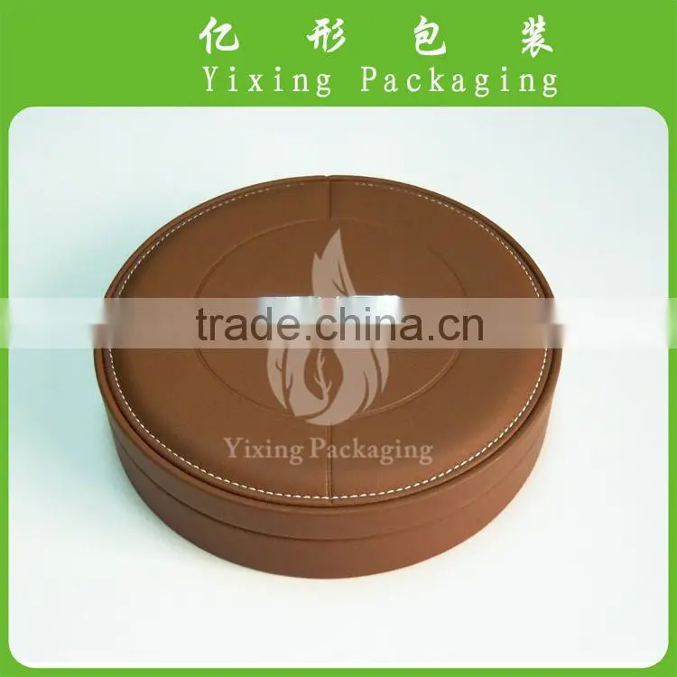 Top seller round leather box for pen, jewelry packaging box