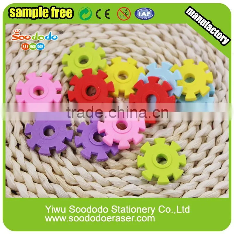 Non-toxic wacky erasers gear shape decor eraser