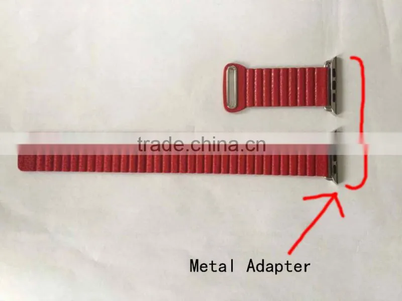 Genuine leather Loop For Apple Watch strap 42mm 38mm With Metal Adapter Adjustable Magnetic
