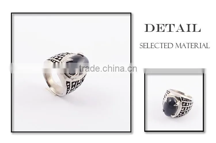 Turkish silver jewelry men's ring with big stone ring