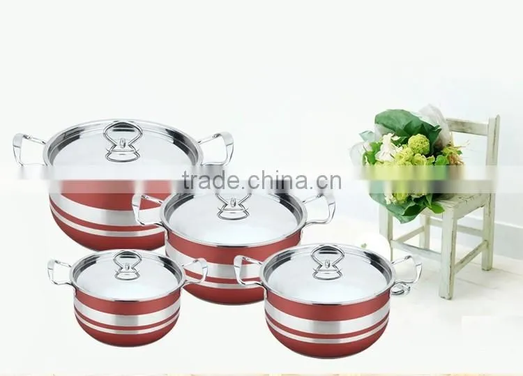 Kitchen Accessories Stainless Steel capsule bottom Cookware Set / colored Cooking Pot / Stock Pot Set
