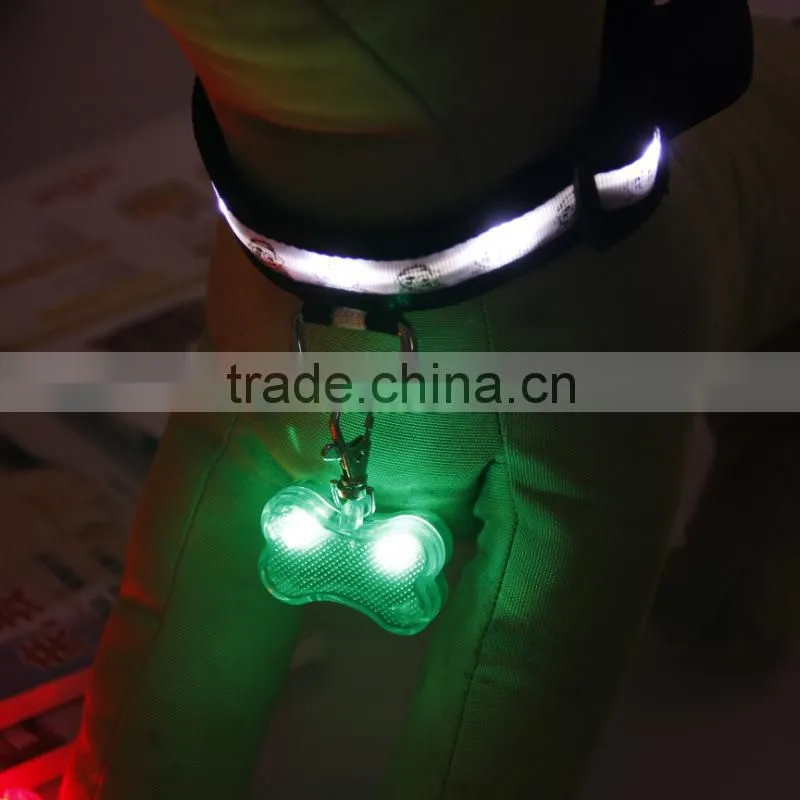 Anti-losing Pet Supplies Led Light Pendants Bone Shaped Dog Tags