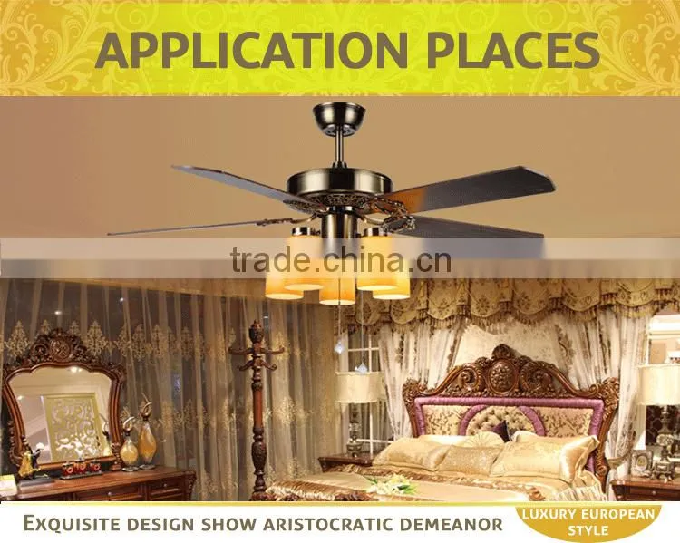 Push Button Big Light Ceiling Fan Made In China
