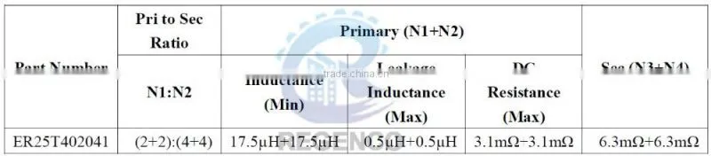 ER-25-3 250W Planar Transformer