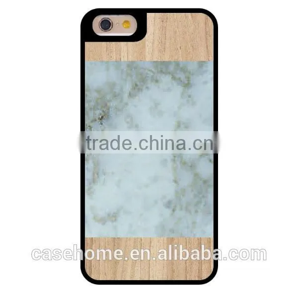 Natural Wood Wooden Case And Real Marble Back Case for iphone 6s